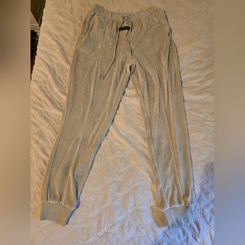 Womens Fear of God Essentials Velour Joggers Seafoam